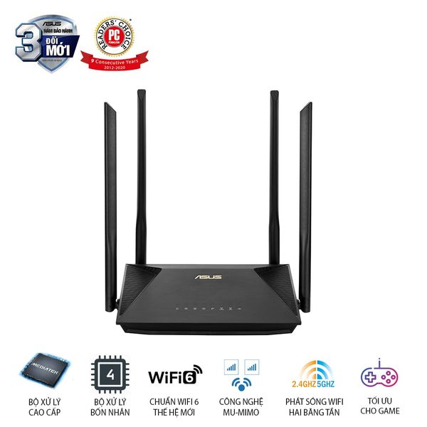 BỘ PHÁT WIFI ASUS RT-AX53U CHUẨN AX1800 (WIFI 6)