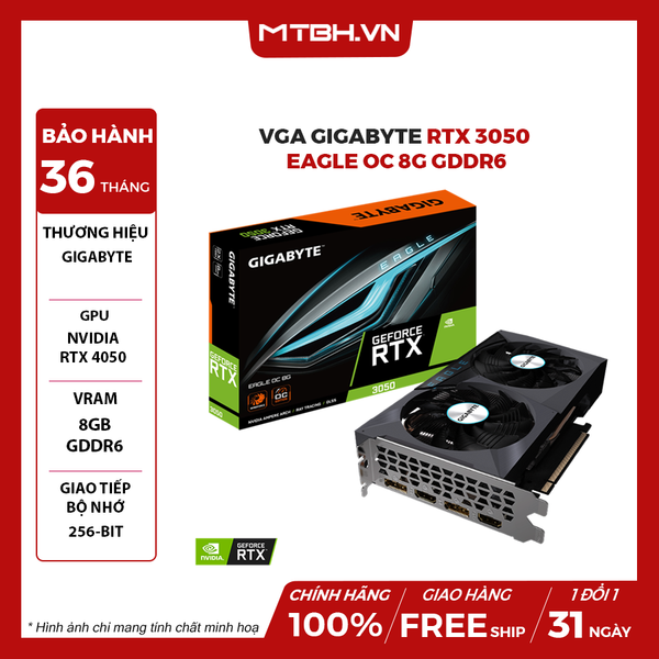 VGA GIGABYTE RTX 3050 EAGLE OC 8G GDDR6