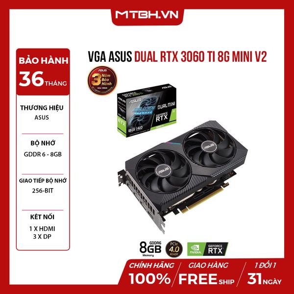 VGA ASUS DUAL RTX 3060 Ti 8G MINI V2