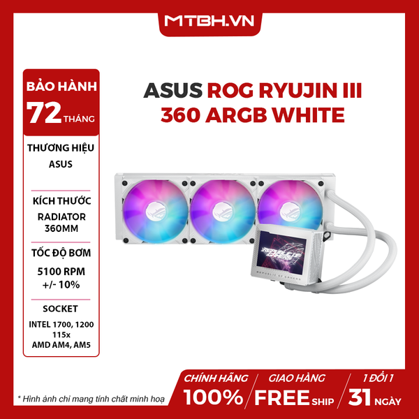 BỘ TẢN NHIỆT CPU ASUS ROG RYUJIN III 360 ARGB WHITE