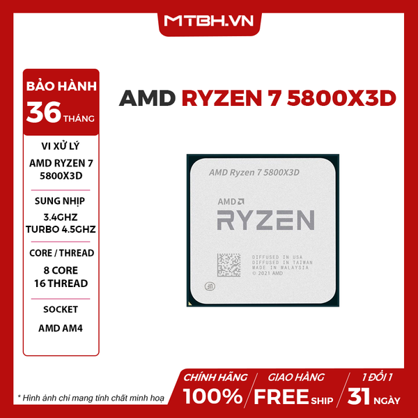 CPU AMD Ryzen 7 5800X BH 1 THÁNG