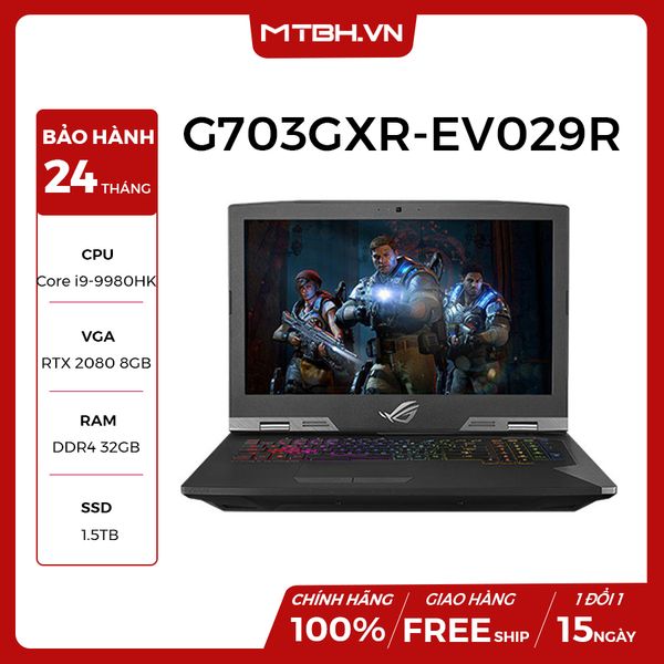 LAPTOP ASUS GAMING ROG G703GXR-EV029R RTX 2080 8GB INTEL CORE I9 9980HK 32GB 1.5TB SSD 17.3” IPS 144HZ 3MS G-SYNC PERKEY RGB WIN 10