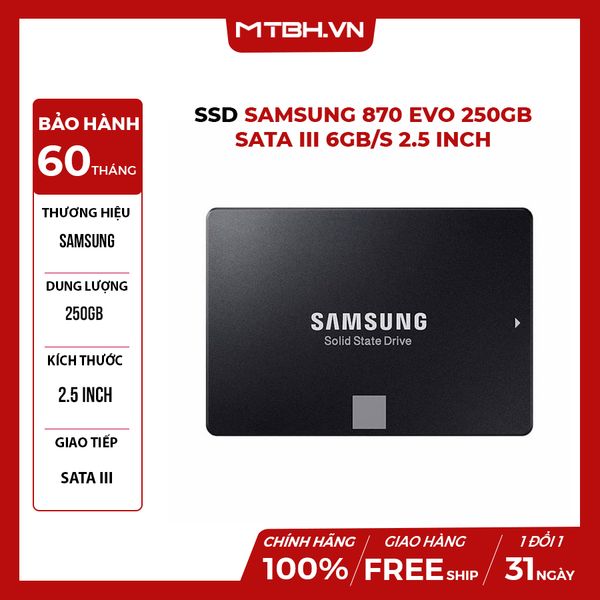 SSD Samsung 870 EVO 250GB SATA III 6Gb/s 2.5 inch