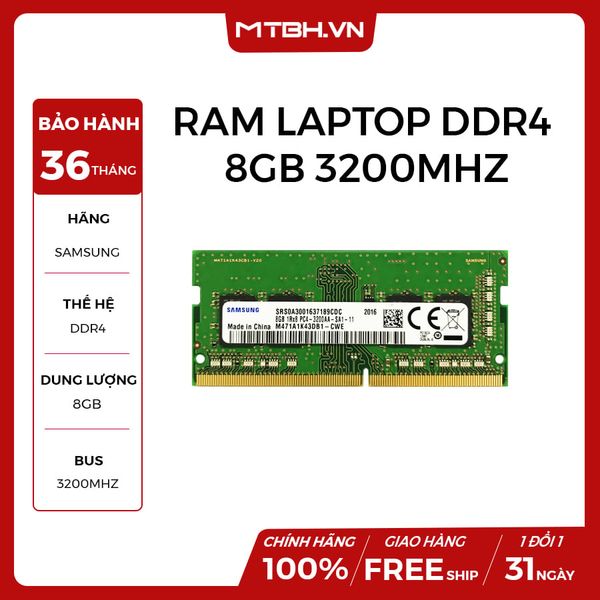 RAM LAPTOP DDR4 8GB SAMSUNG BUSS 3200MHz NEW