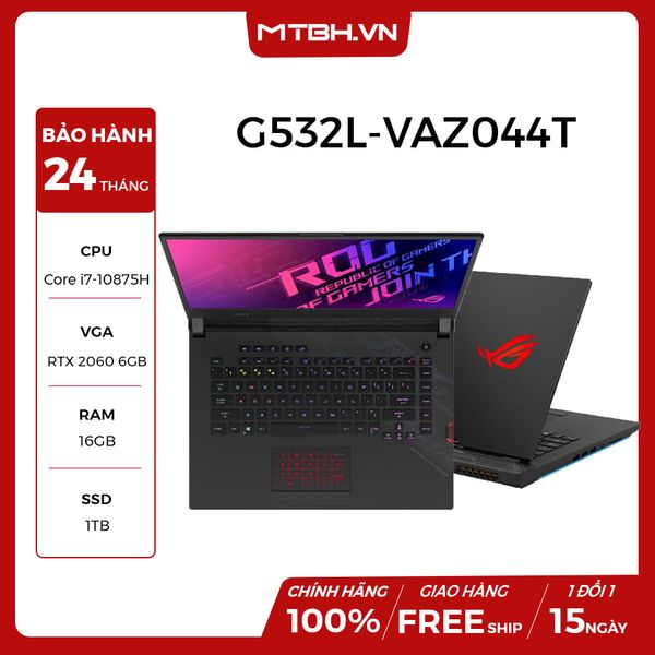 LAPTOP ASUS ROG STRIX SCAR 15 G532L-VAZ044T GEFORCE RTX 2060 6GB INTEL CORE I7 10875H 16GB 1TB 15.6″ FHD IPS 240HZ 3MS PERKEY RGB WIN 10 VSC