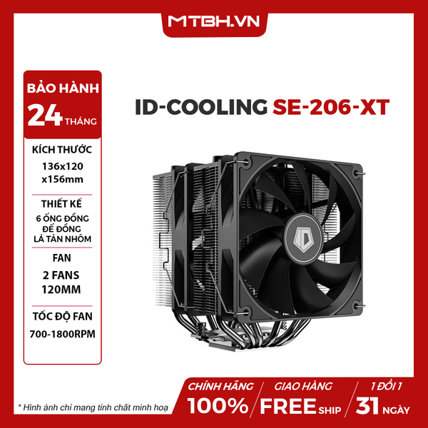 BỘ TẢN NHIỆT KHÍ CPU ID-COOLING SE-206-XT (2 fan - 6 ống đồng)