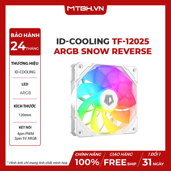 FAN CASE ID-COOLING TF-12025-ARGB SNOW REVERSE