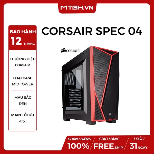 CASE CORSAIR SPEC 04 ĐỎ-ĐEN NEW