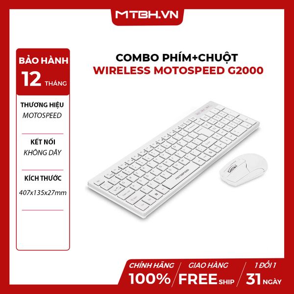 COMBO PHÍM+CHUỘT KHÔNG DÂY MOTOSPEED G2000 NEW BH 12TH