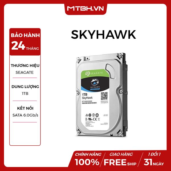 HDD SEAGATE 1TB SKYHAWK NEW BH 24TH