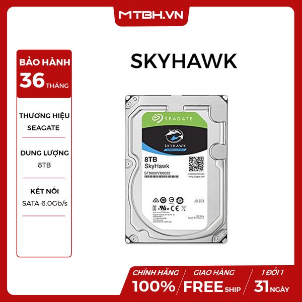 HDD SEAGATE 8TB SKYHAWK NEW BH 36TH