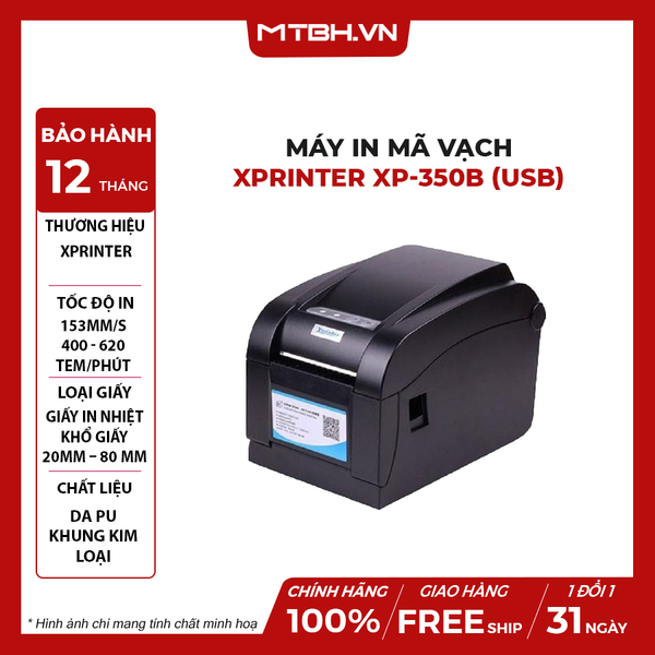 MÁY IN MÃ VẠCH XPRINTER XP-350B (USB)