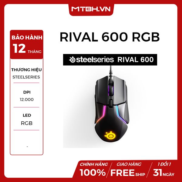 CHUỘT STEELSERIES RIVAL 600 RGB BLACK NEW BH 12TH