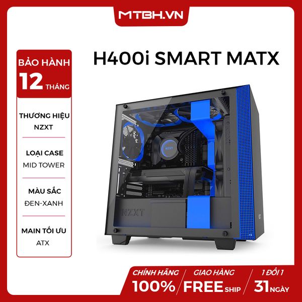 CASE NZXT H400i SMART MATX BLACK/BLUE NEW