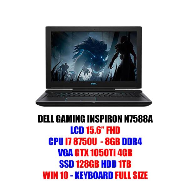 LAPTOP DELL INSPIRON N7588A (P72F002N88A) I7-8750H/8GB/1TB+SSD 128GB/GTX 1050TI 4GB/15.6 INCH FHD/WIN10 NEW
