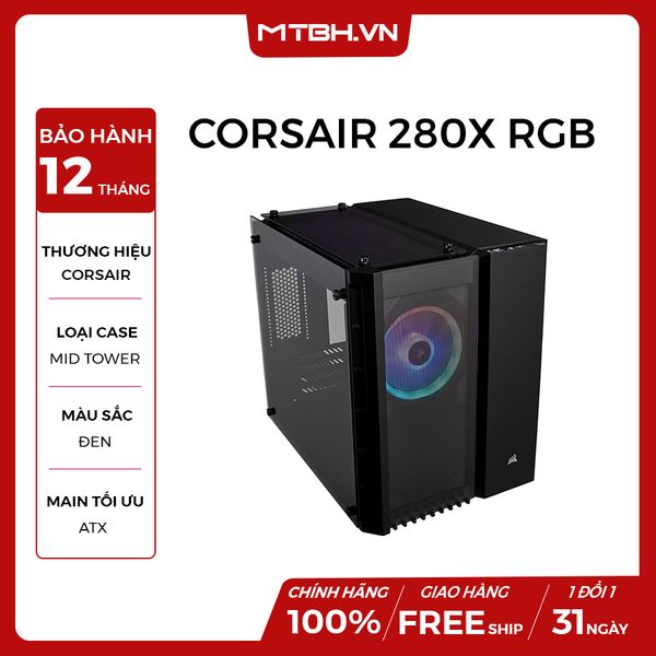 CASE CORSAIR 280X RGB - Micro ATX Case - White - Tặng kèm 2x Fan LL120RGB trong case