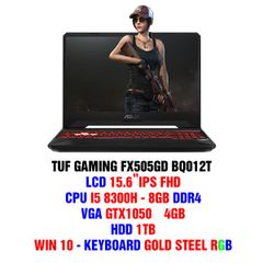 LAPTOP ASUS TUF GAMING FX505GD-BQ012T /i5-8300H/8GB DDR4/1TB HDD/Geforce GTX 1050 4GB/15.6 FHD/WIN10/GUN METAL NEW BH 24T