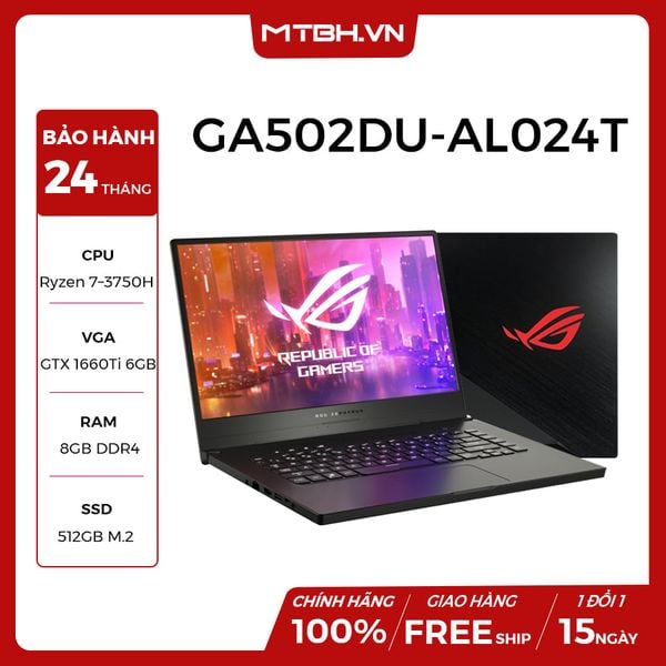 LAPTOP ASUS GAMING ROG Zephyrus G GA502DU-AL024T Geforce GTX 1660Ti MaxQ 6GB Ryzen 7-3750H 8GB 512GB 15.6″ FHD IPS 120Hz 3ms Win 10