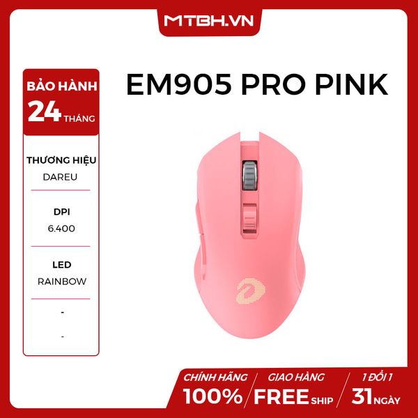 CHUỘT DAREU EM905 PRO PINK (Wireless)