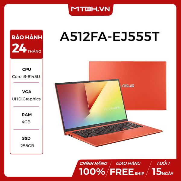 LAPTOP ASUS VIVOBOOK A512FA-EJ555T i3-8145U/4G/256GB SSD/UMA/15.6''FHD/Win 10