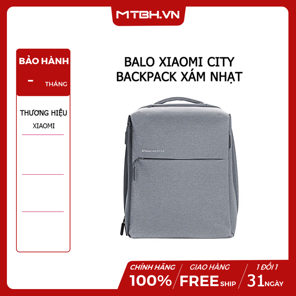 BALO XIAOMI CITY BACKPACK XÁM NHẠT