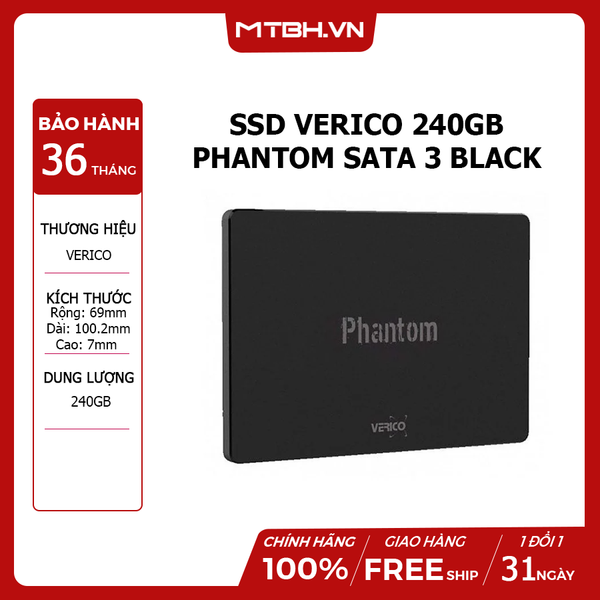 SSD VERICO 240GB PHANTOM SATA 3 BLACK