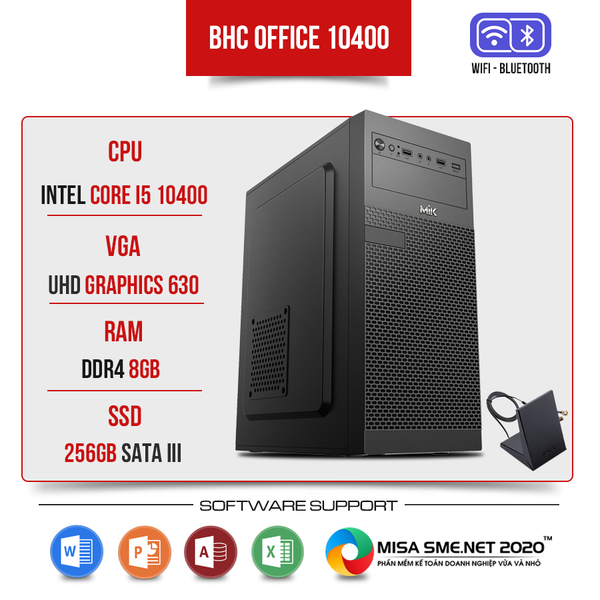 PC Văn Phòng BHC Office 10400 Tích Hợp WIFI + Bluetooth ( i5 10400 | 8GB | 256GB )