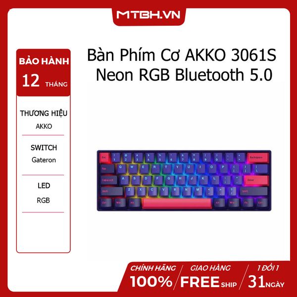 Bàn Phím Cơ AKKO 3061S Neon RGB Bluetooth 5.0 (Gateron switch)