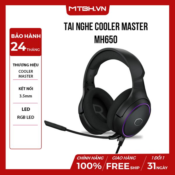 TAI NGHE COOLER MASTER MH650 7.1 RGB GAMING BLACK