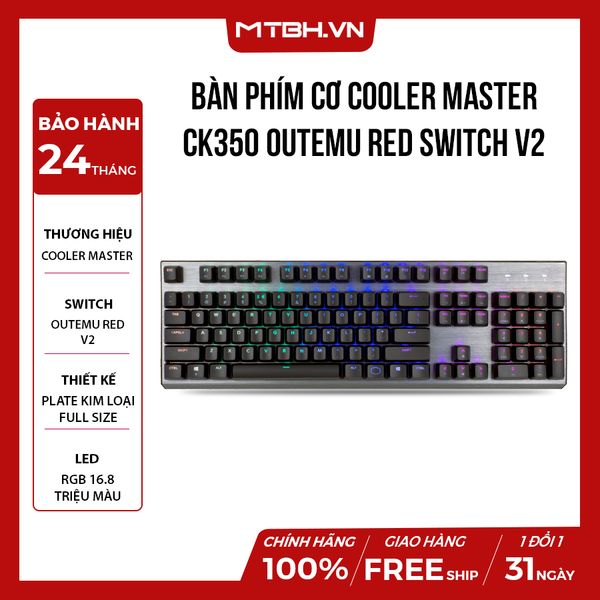 BÀN PHÍM CƠ COOLER MASTER CK350 OUTEMU RED SWITCH V2