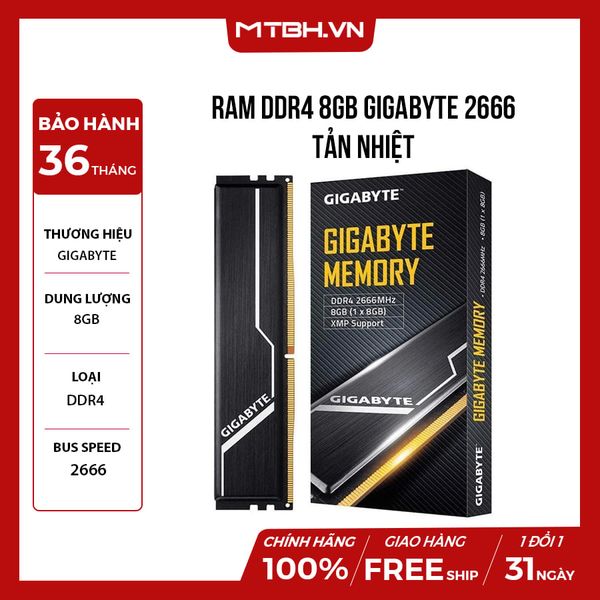 RAM DDR4 8GB GIGABYTE 2666 TẢN NHIỆT