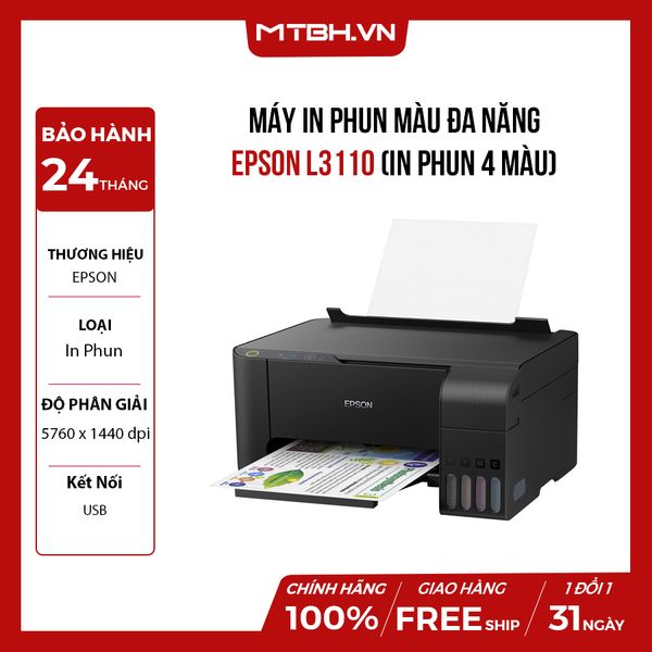 MÁY IN PHUN MÀU ĐA NĂNG EPSON L3110 (IN PHUN 4 MÀU)