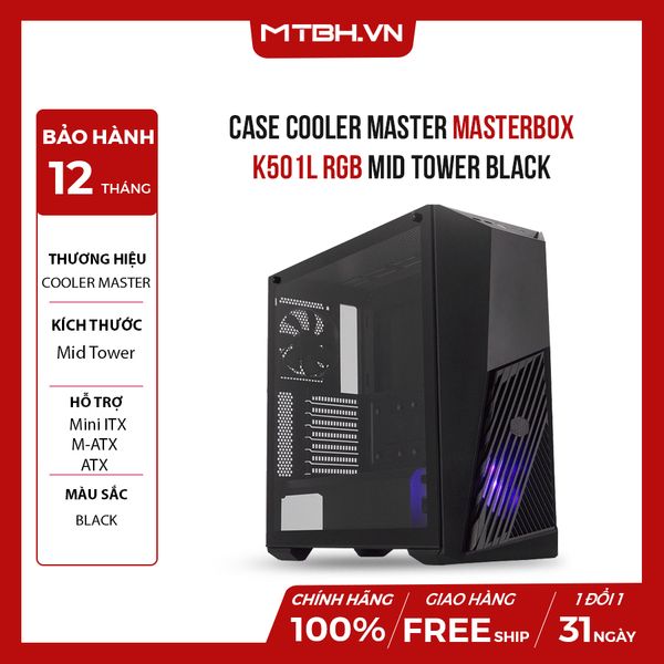Case Cooler Master MasterBox K501L RGB Mid Tower BLACK