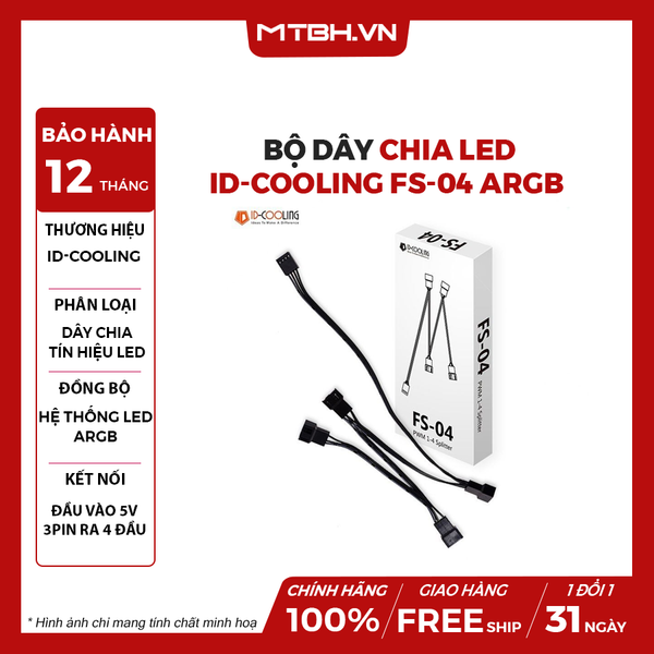 BỘ DÂY CHIA LED ID-COOLING FS-04 ARGB (5V - 3pin 1-4 splitter)