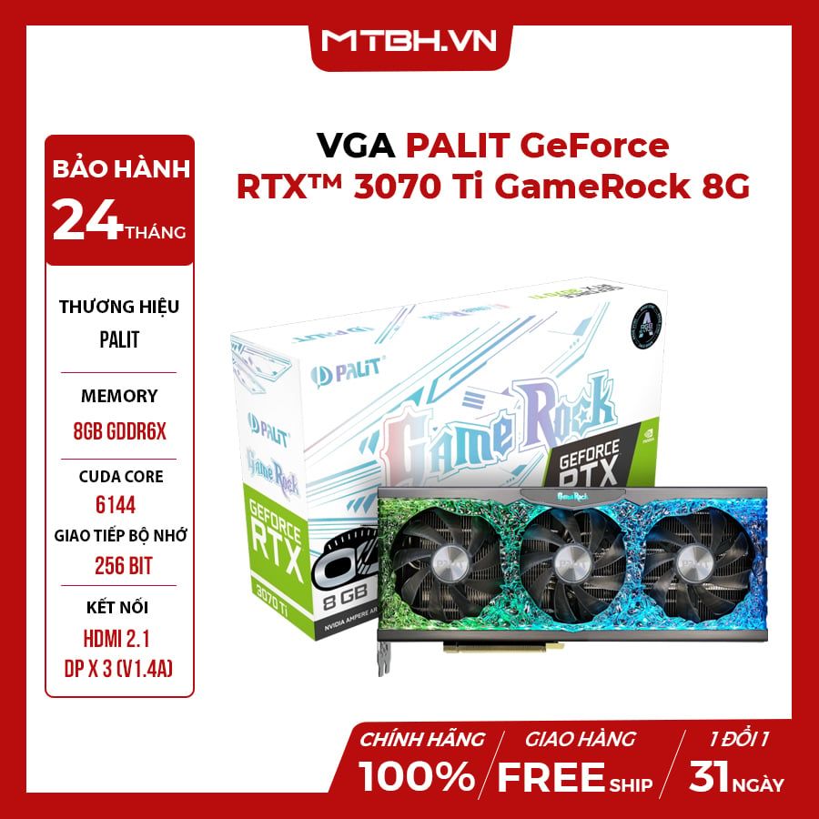 VGA PALIT RTX 3070 TI GAMEROCK 8GB – Máy Tính Biên Hòa