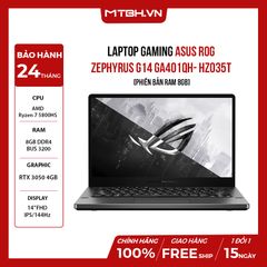 LAPTOP GAMING ASUS ZEPHYRUS G14 GA401QH- HZ035T RYZEN 7-5800HS | VGA GTX 1650 4GB | 8GB RAM | 512GB SSD | 14