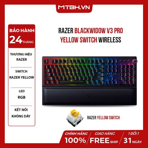 Bàn Phím Cơ Razer Blackwidow V3 Pro Yellow Switch Wireless