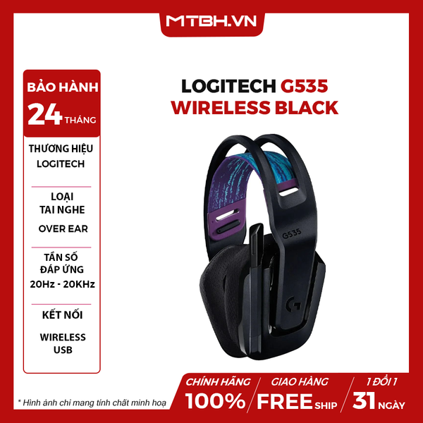 Tai Nghe Logitech G535 Wireless Black