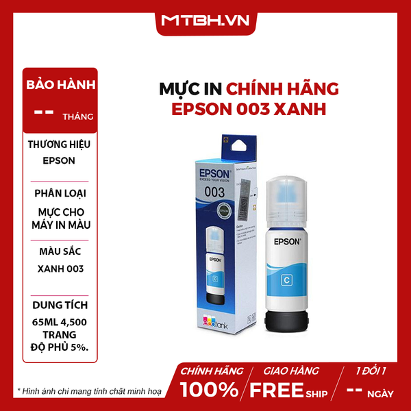 Mực In Chính Hãng EPSON 003 XANH