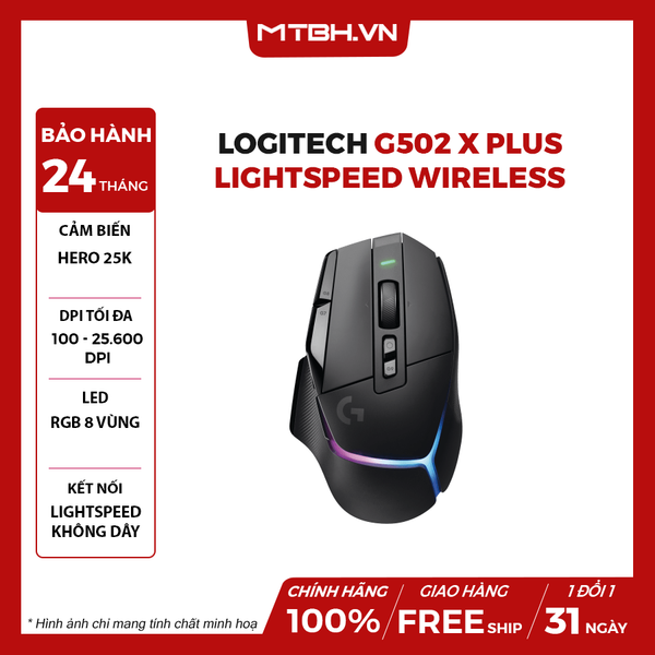 Chuột Logitech G502 X Plus LightSpeed Wireless