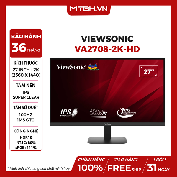 MÀN HÌNH VIEWSONIC VA2708-2K-MHD 27
