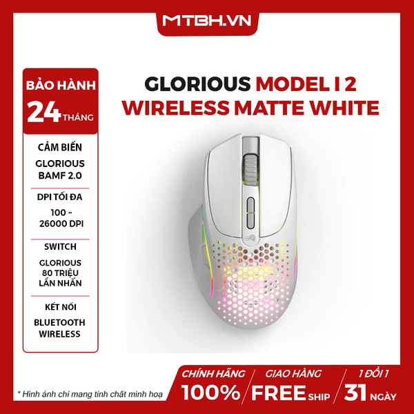 Chuột Glorious Model I 2 Wireless Công Thái Học Matte White
