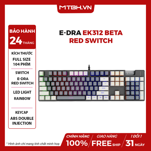 Bàn Phím Cơ E-DRA EK312 Beta Red Switch