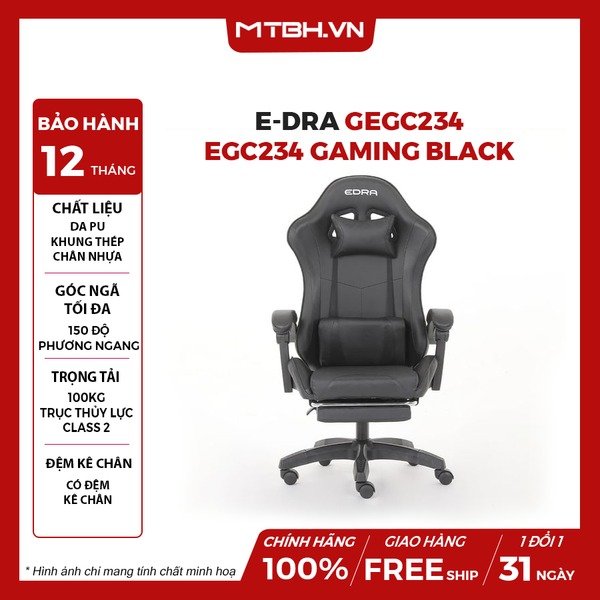 Ghế E-Dra EGC234 Gaming Black