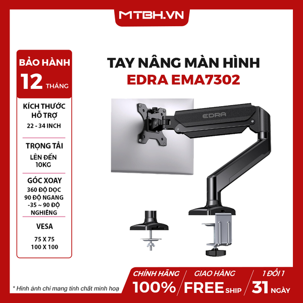 TAY NÂNG MÀN HÌNH EDRA EMA7302 (22 - 34 inch | 2 - 10kg)