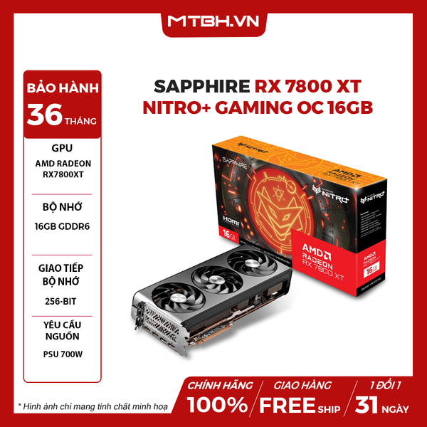 VGA SAPPHIRE RX 7800 XT NITRO+ GAMING OC 16GB
