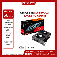 VGA GIGABYTE RX 6500 XT EAGLE 4G GDDR6 ( GV-R65XTEAGLE-4GD )