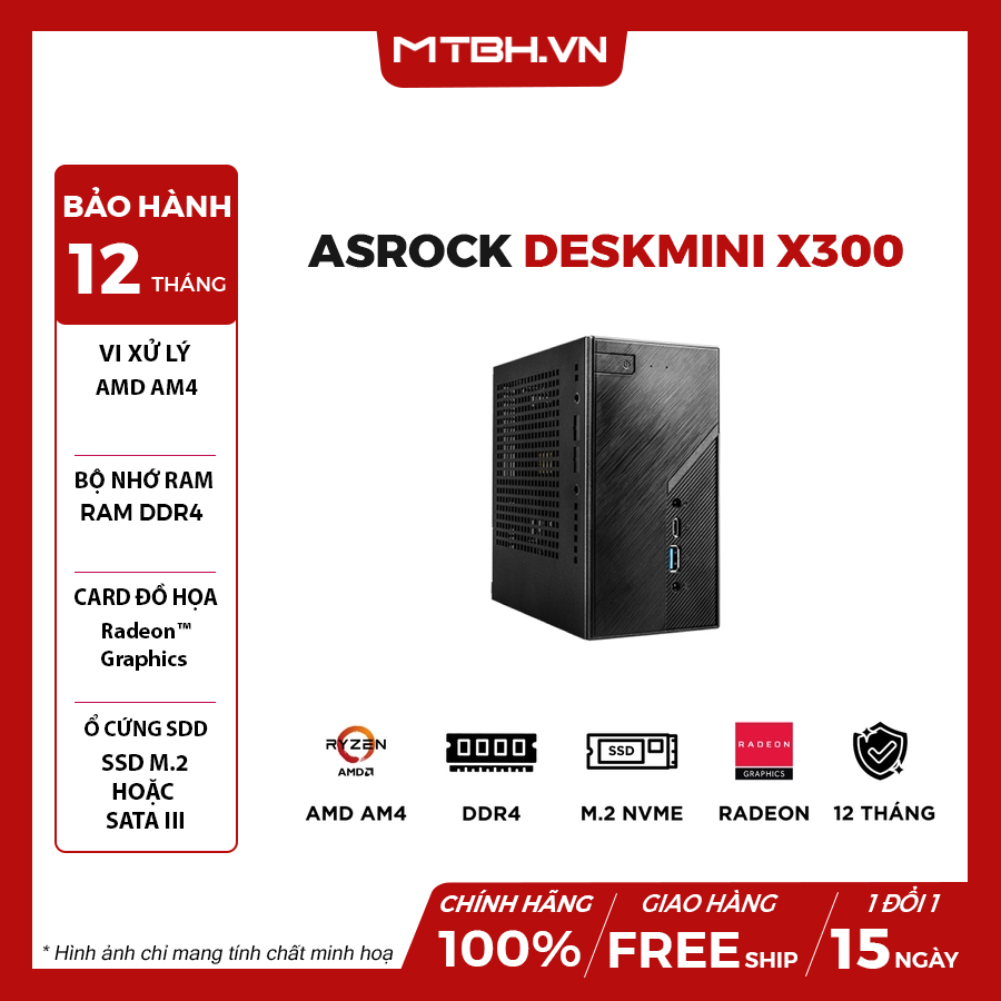 Mini PC ASRock DeskMini X300 X300/B/BB/BOX/US – Máy Tính Biên Hòa
