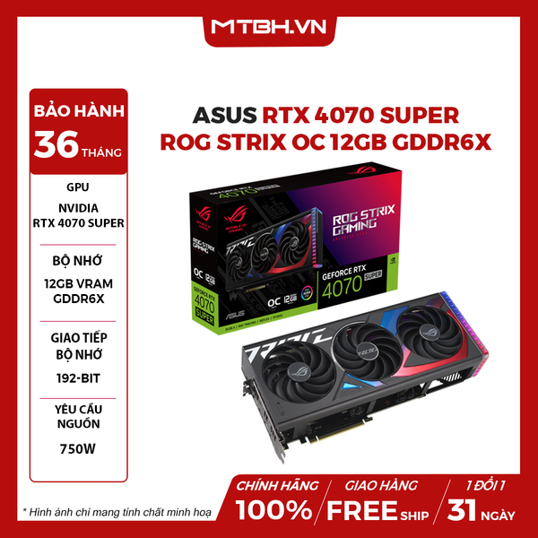 VGA ASUS RTX 4070 Super ROG Strix OC 12GB GDDR6X