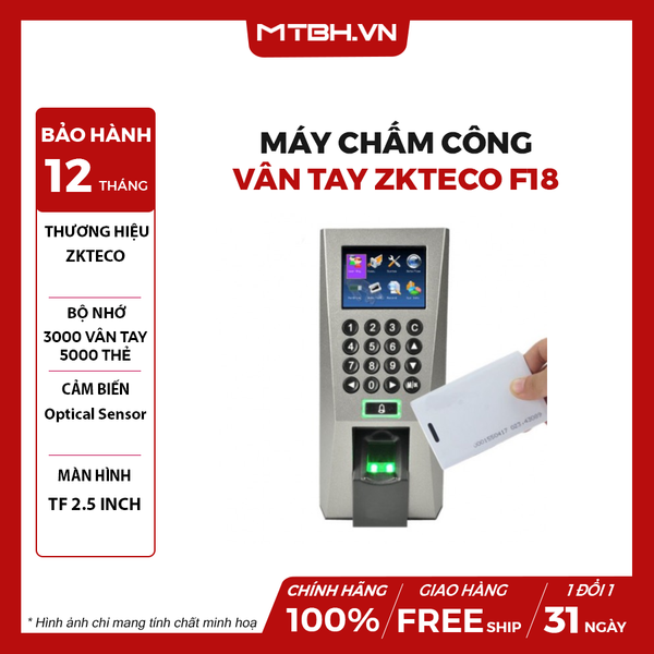 MÁY CHẤM CÔNG VÂN TAY ZKTECO F18